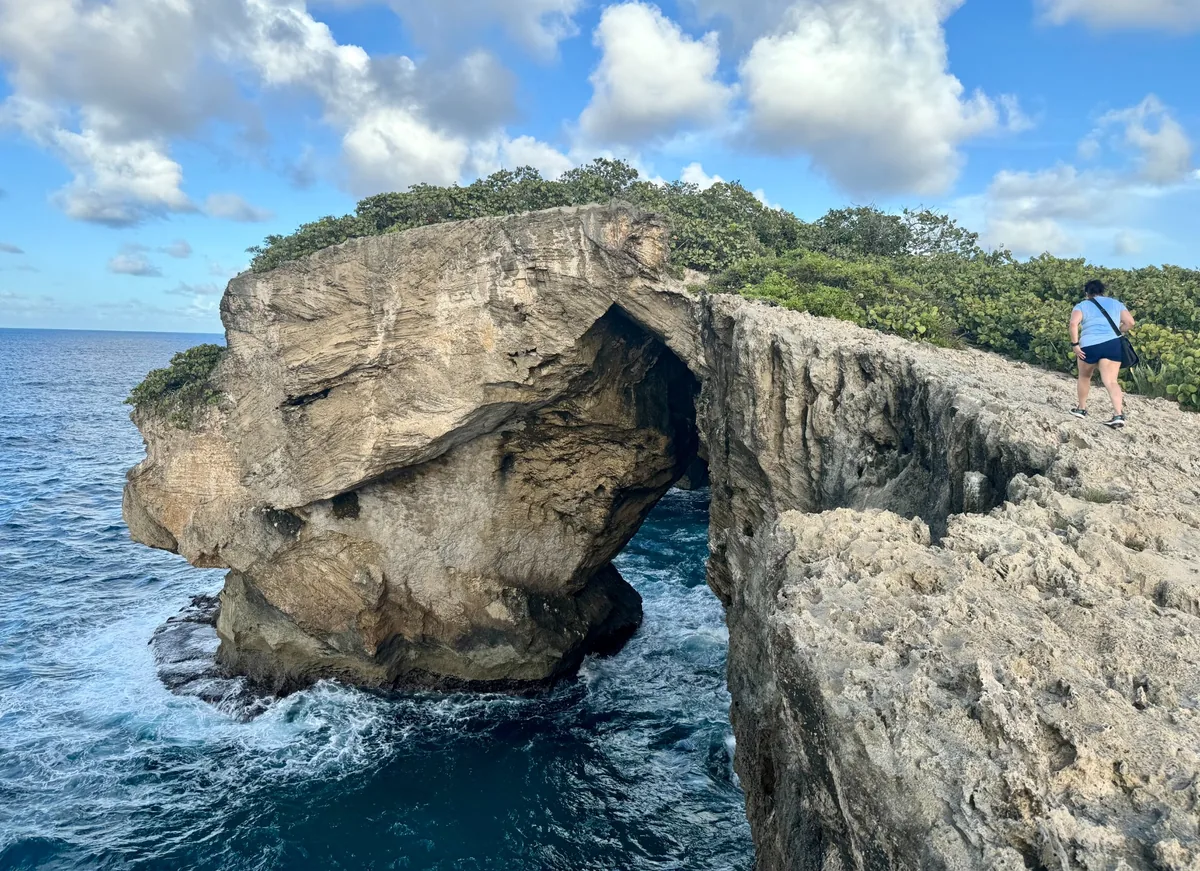 Cave arch at Cueva del Indio with ocean view
