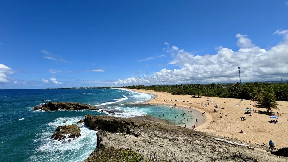 Black sand beach on Puerto Rico's north coast near Arecibo