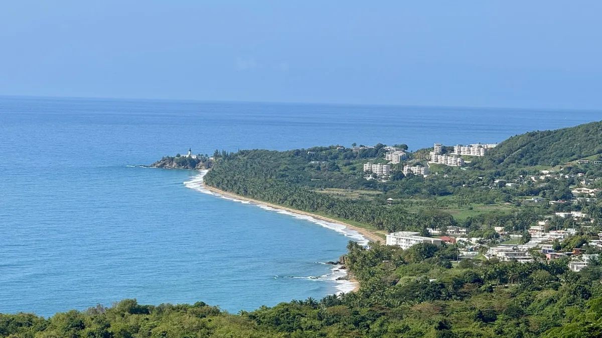 Aerial view southeast coast Yabucoa cliffside